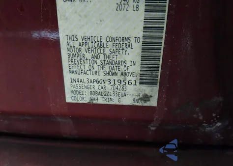 2016 Nissan Altima 2.5 S from USA, damaged, VIN 1N4AL3AP6GN319561